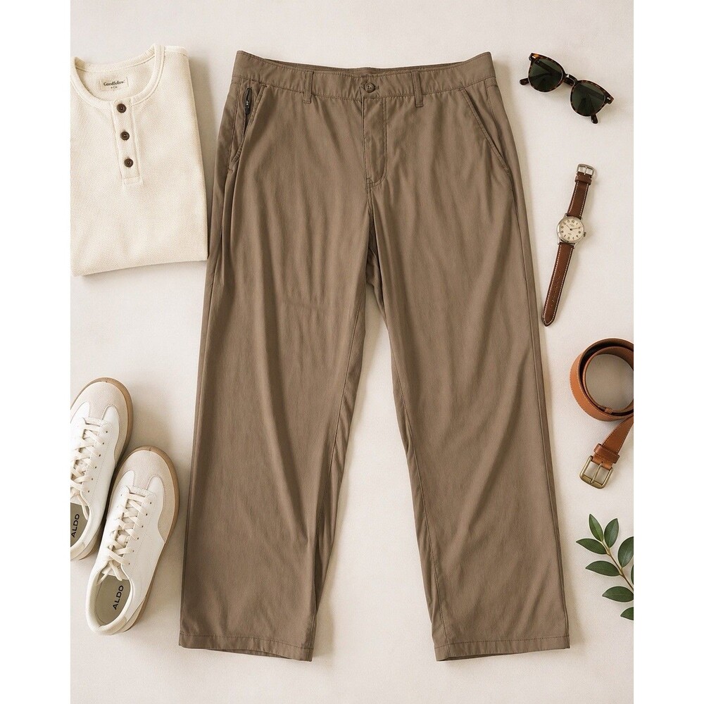 Weatherproof Vintage Modularity Men’s Pants 36x30 Brown Khaki Stretch Tech Chino